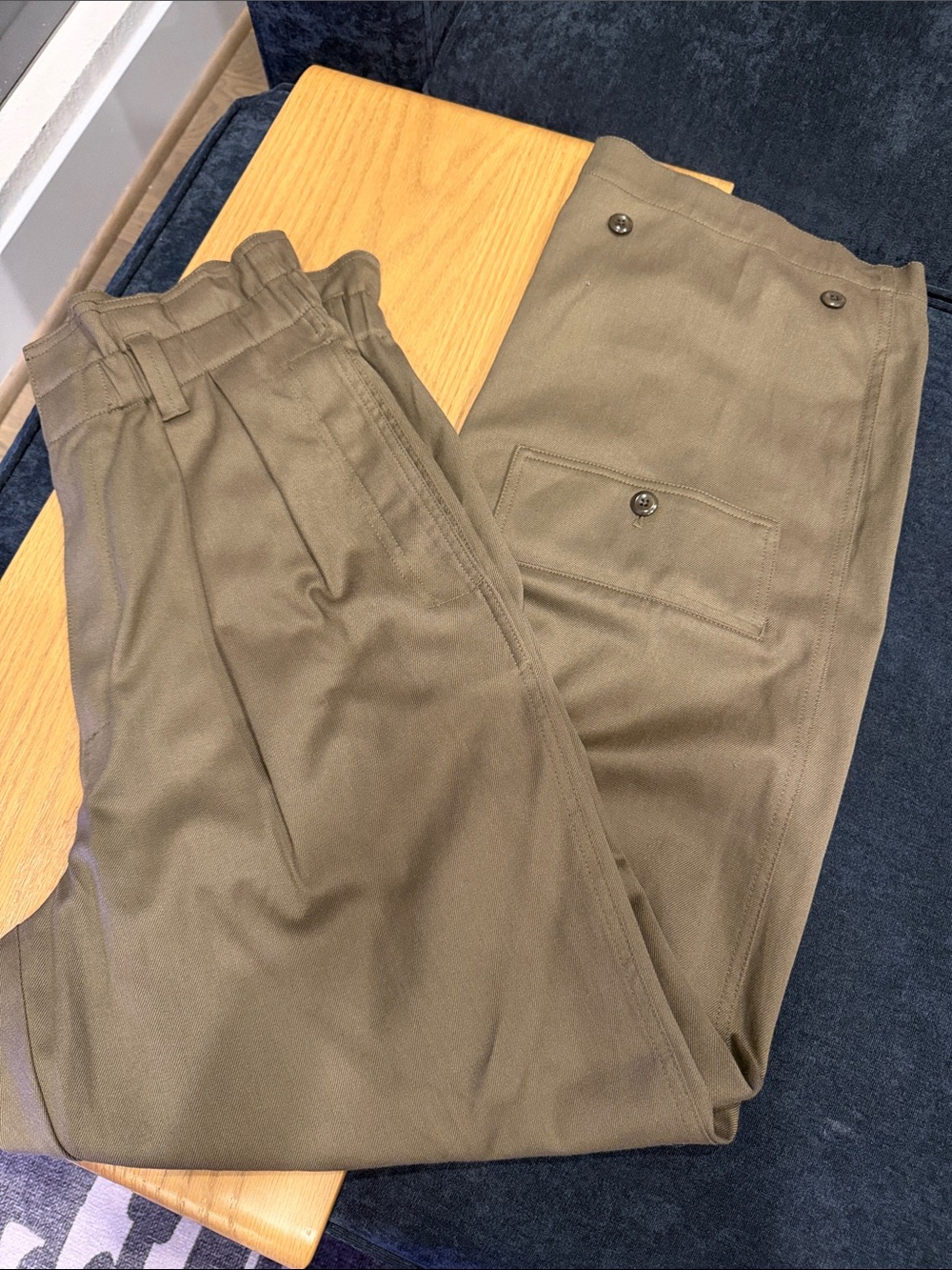 Banana Republic Olive-Tone Pleated Chinos